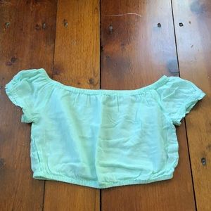 Light Turquoise Bubble Cropped Tee Size S
